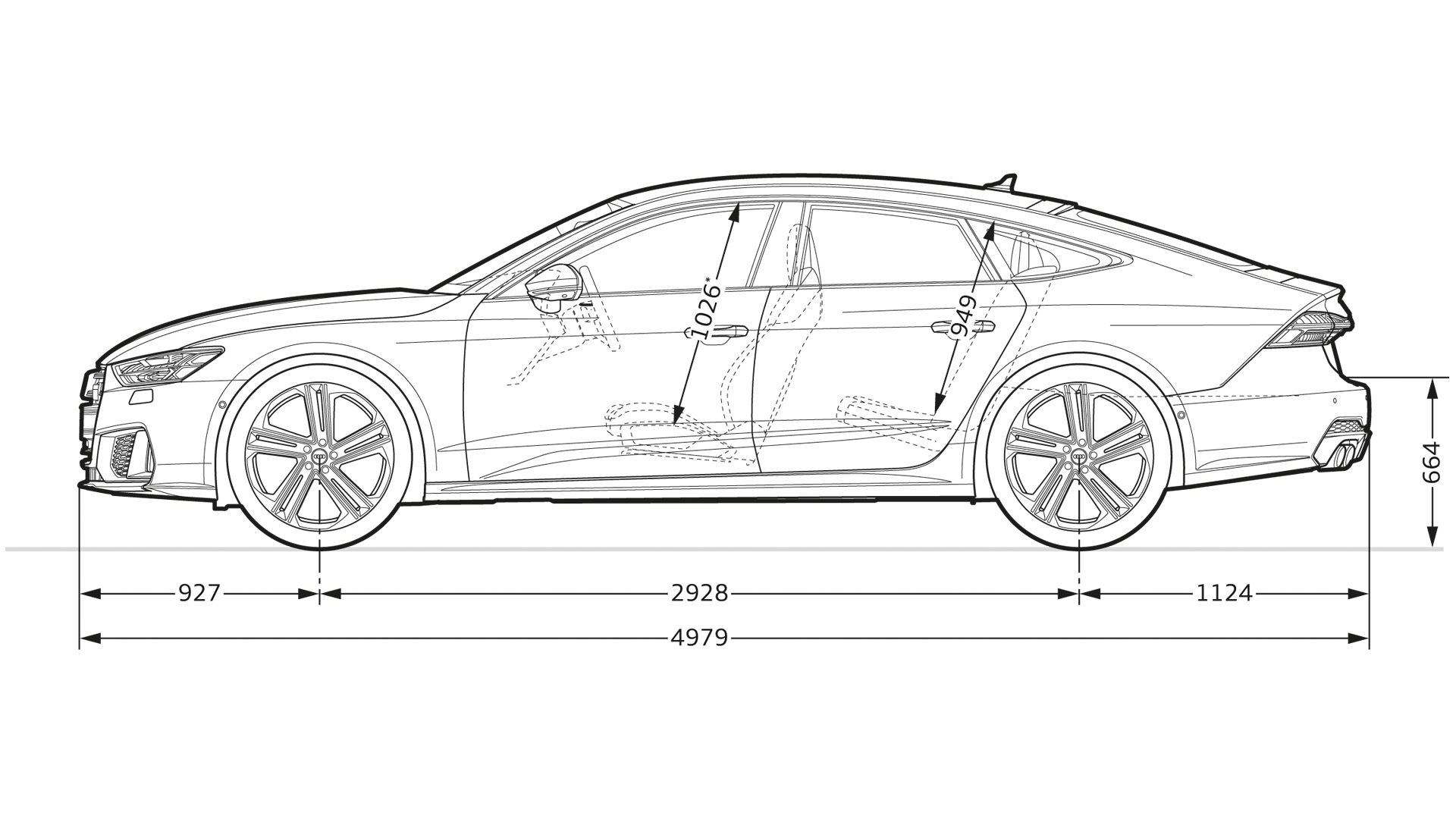 Abmessungen > S7 Sportback > A7 > Audi Guatemala